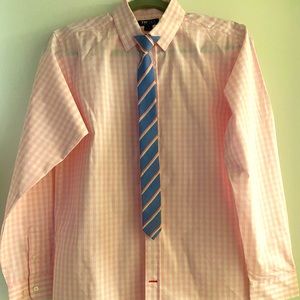 Tommy Hilfiger Big Boys Dress Shirt with Tie